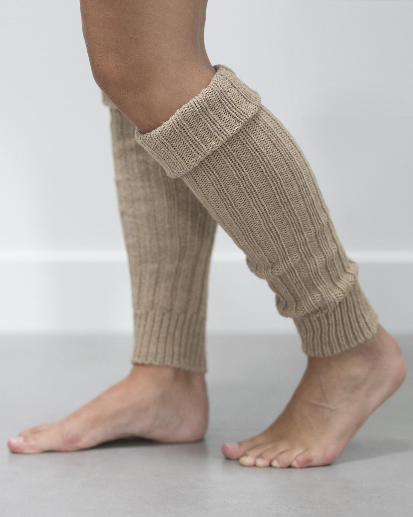 Bonnie Doon Sleever/Legwarmer BE021766 - light taupe oat beige colour wool mix chunky knitted leg warmers