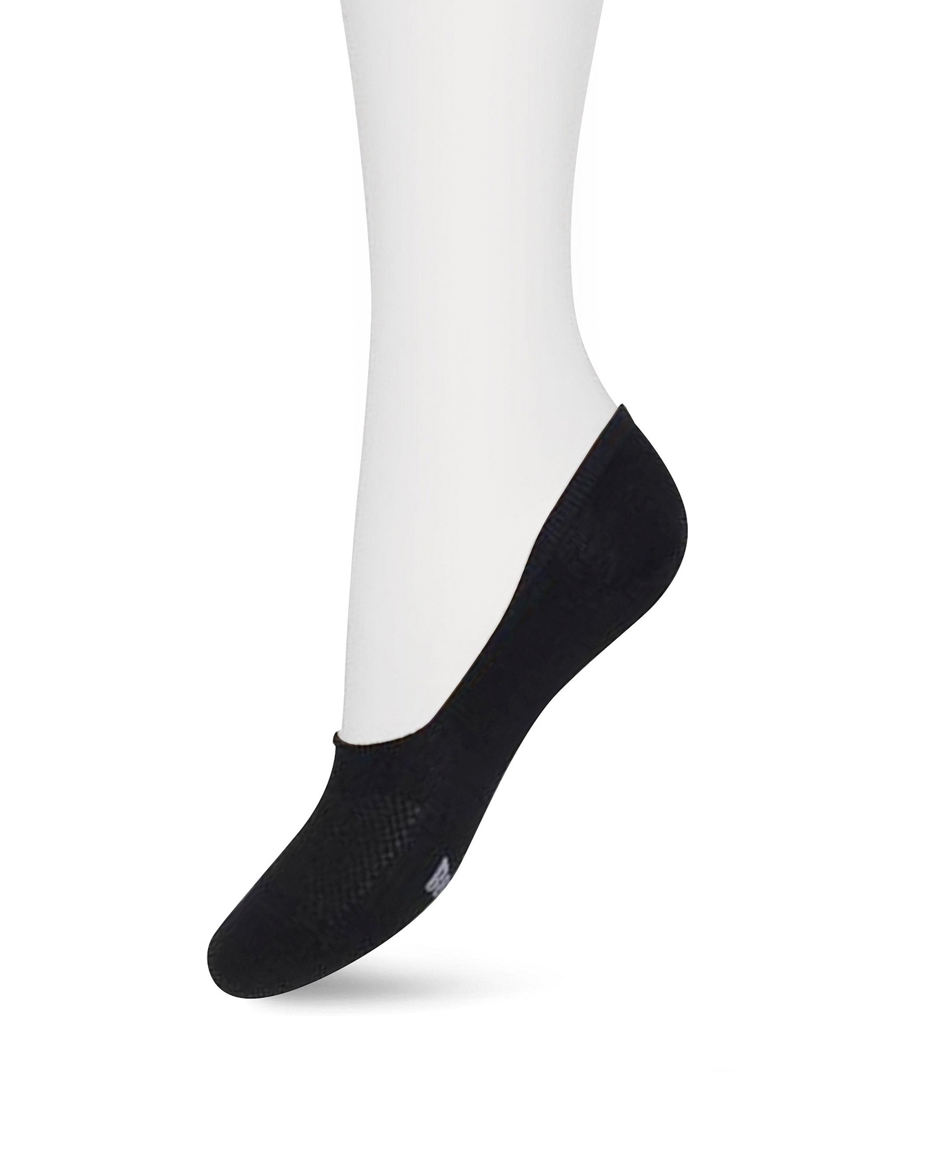 Bonnie Doon BN46.10.10 Sneaker Footie - black cotton sports shoe liner no show socks
