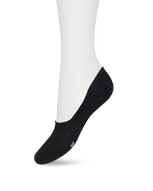Bonnie Doon BN46.10.10 Sneaker Footie - black cotton sports shoe liner no show socks
