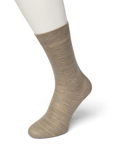 Bonnie Doon Wool/Cotton Sock BD631402 - beige (taupe heather) warm thermal ankle socks perfect for the cold Winter weather