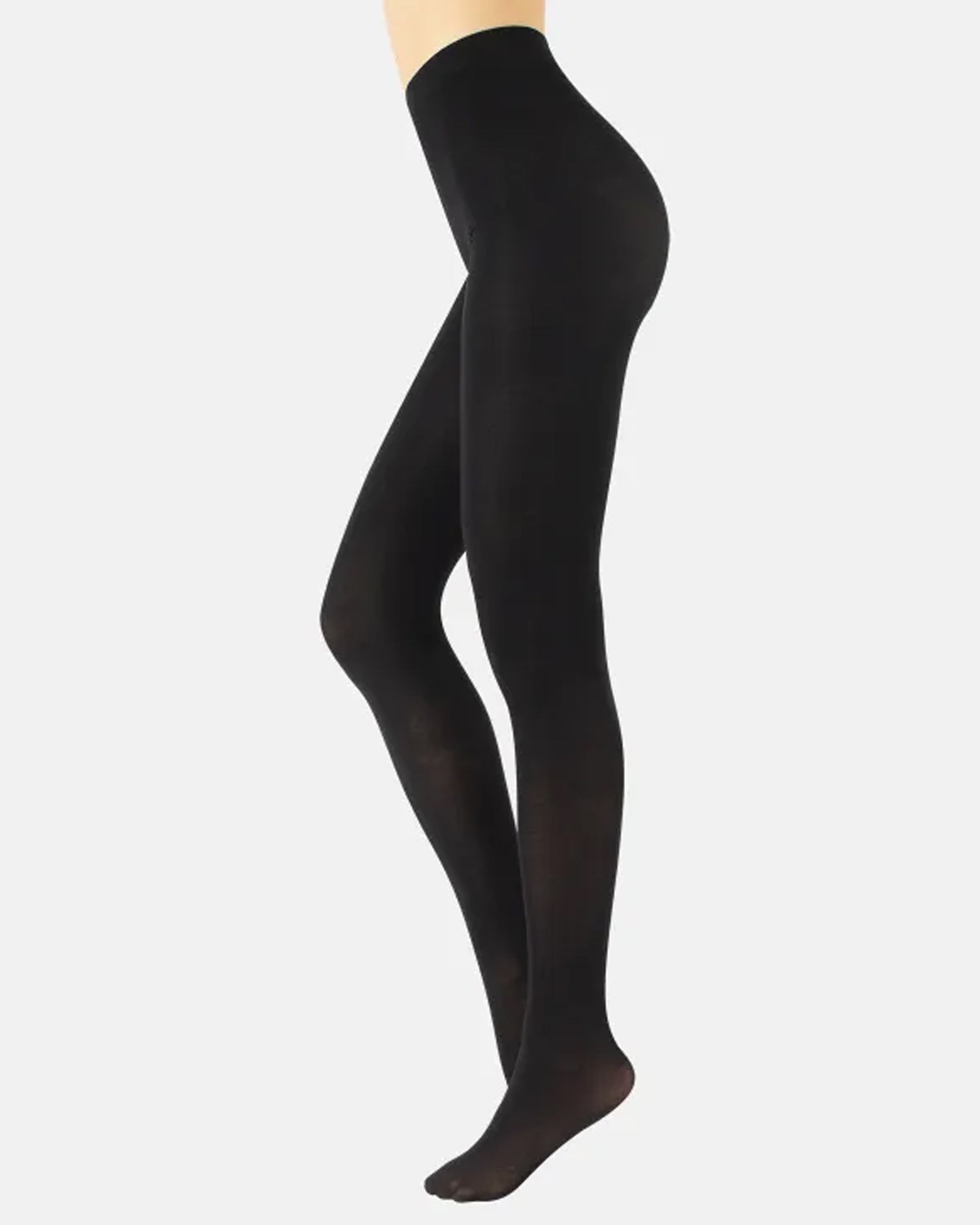 Calzitaly Cotton Tights - Warm and light black knitted cotton mix tights with gusset, flat seams and comfort waist band.