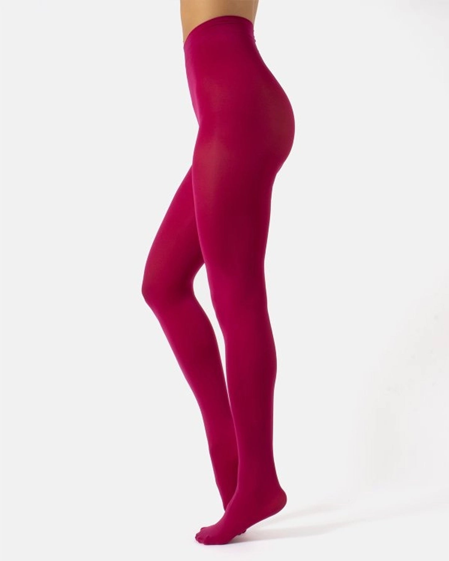 Calzitaly Opaque Tights - 80 den coloured opaque tights in dark raspberry pink (cerice)