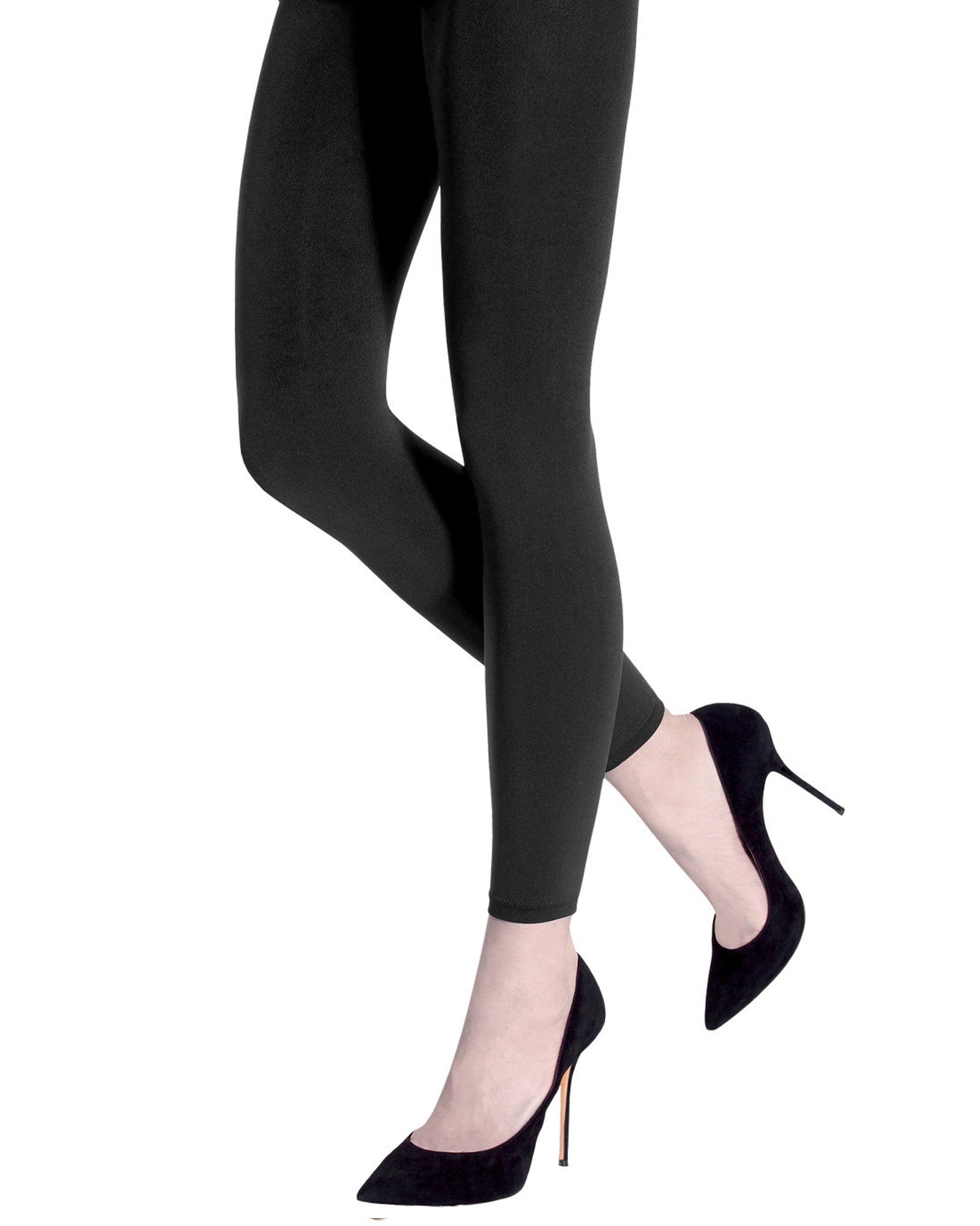 Emilio Cavallini Super Opaque Leggings - 200 denier matte footless tights in dark grey