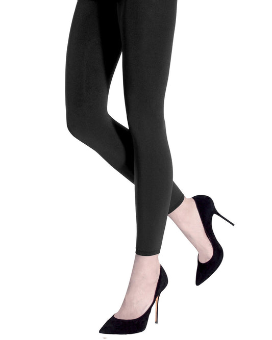 Emilio Cavallini Super Opaque Leggings - 200 denier matte footless tights in dark grey