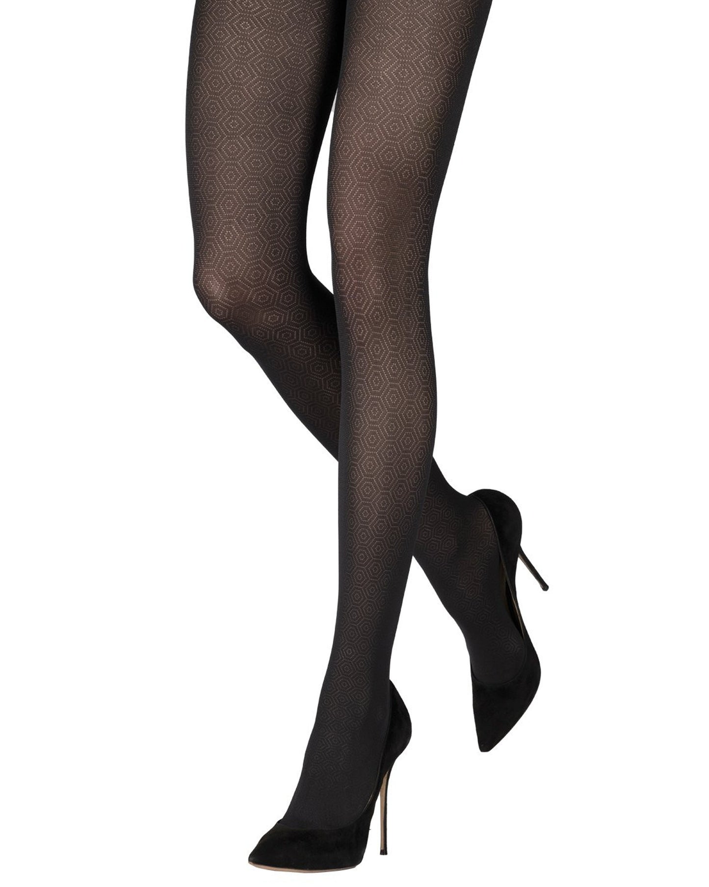 Hexagon Jacquard Tights
