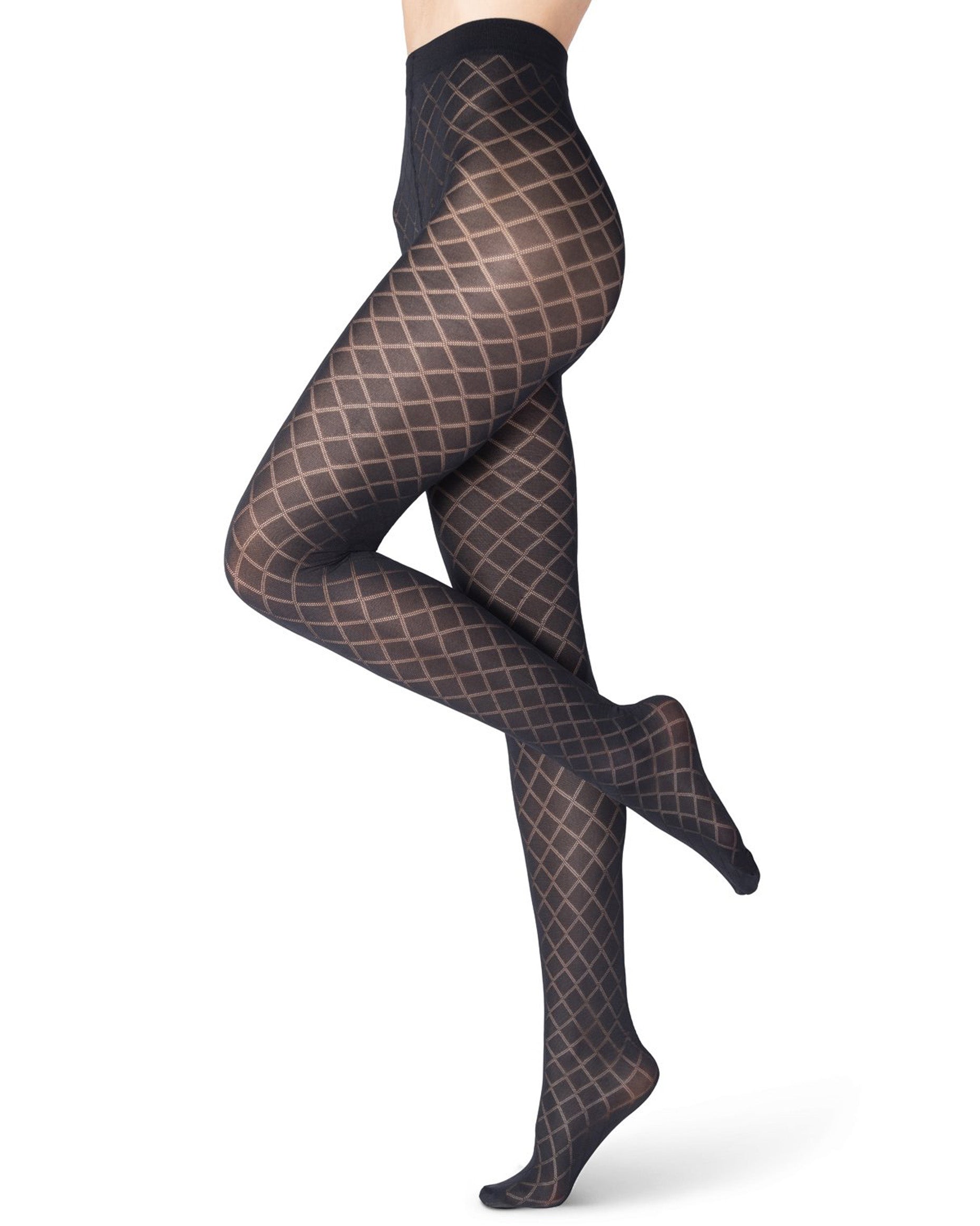Emilio Cavallini: Jacquard Diamonds Tights Diamond Pattern