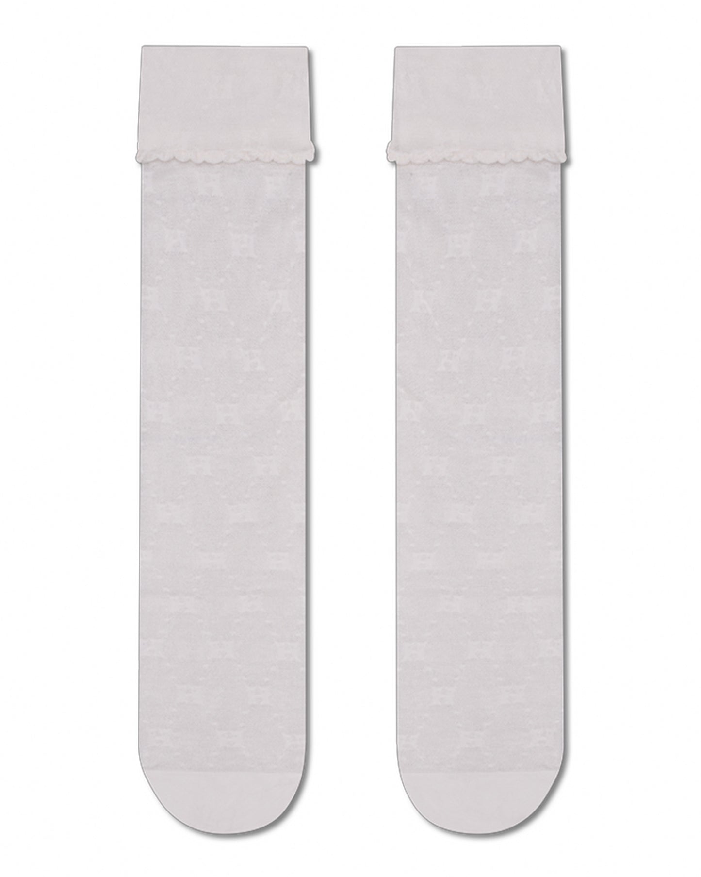 Two white socks on a white background
