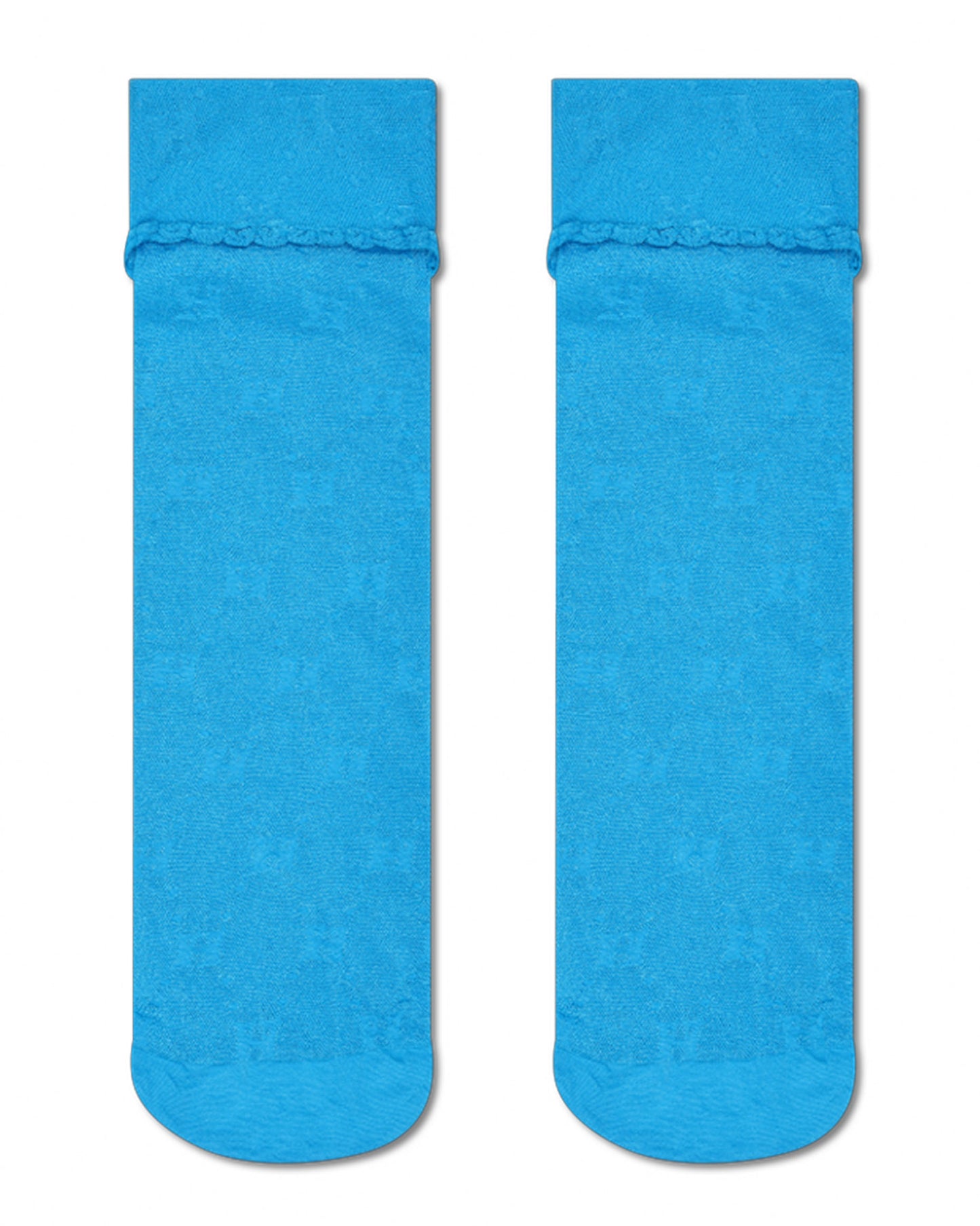 Pair of blue socks on a white background