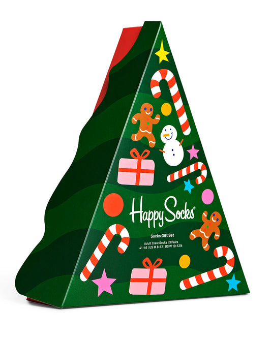 Happy Socks XDTG08-0200 Decoration Time Gift Set in the shape of a Xmas tree.