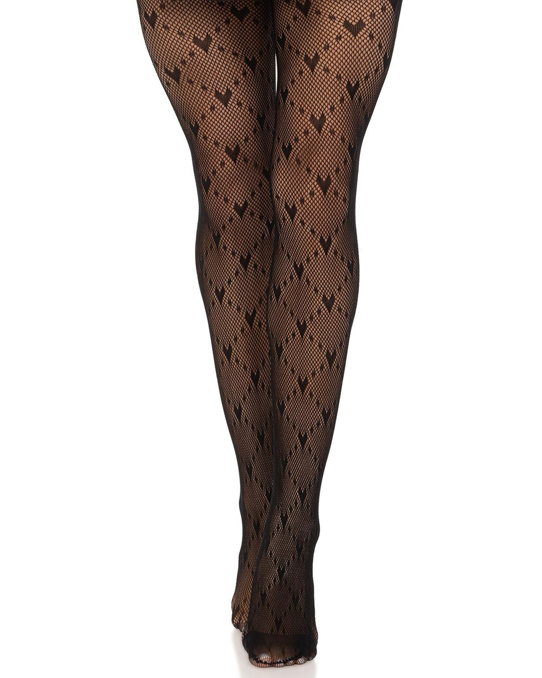 Love Struck Heart Net Tights