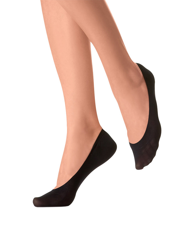 Omsa Salvapiede Cotone Feetcare - Black cotton no show shoe liner socks, perfect for that no sock look