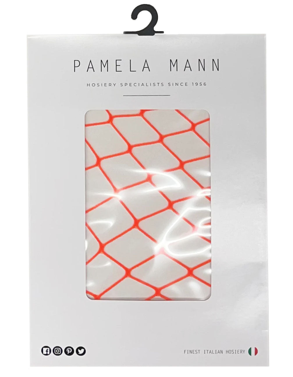 Pamela Mann Wide Fishnet Tights pack - neon orange extra wide fence fishnet tights