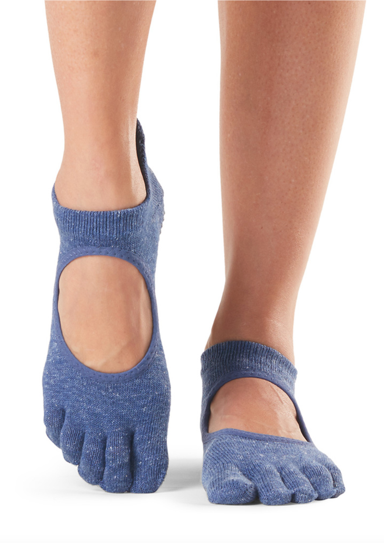 ToeSox Bellarina Full Toe - fleck light navy blue pilates yoga toe socks