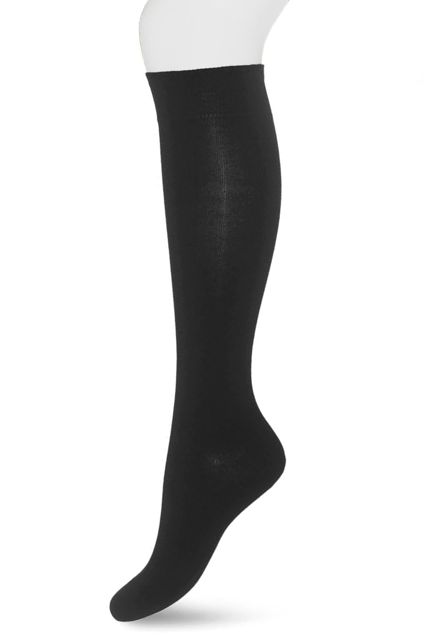 Bonnie Doon Wool/Cotton Knee-High R715011 - black thermal knee socks perfect for cold Winters