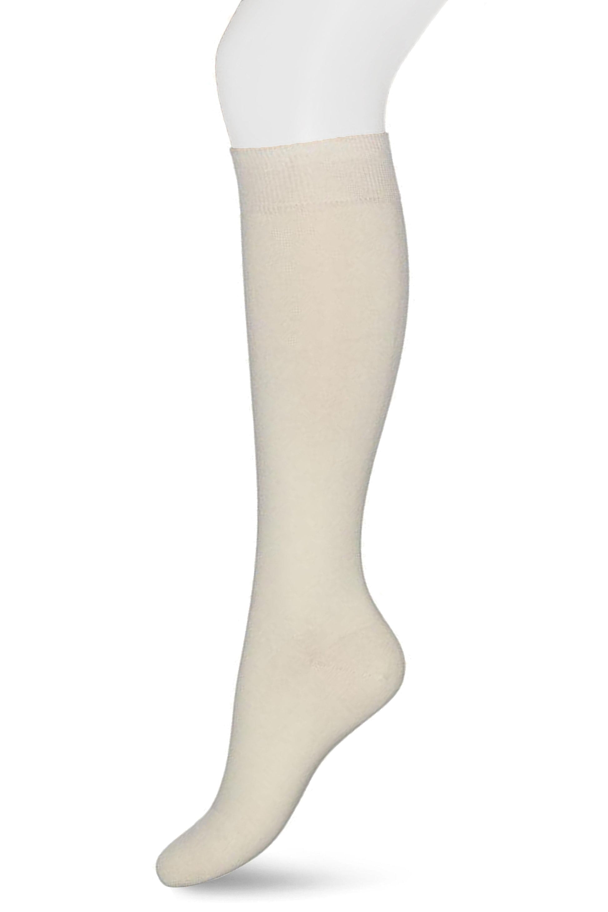Bonnie Doon Wool/Cotton Knee-High R715011 - Ivory cream thermal knee socks perfect for cold Winters