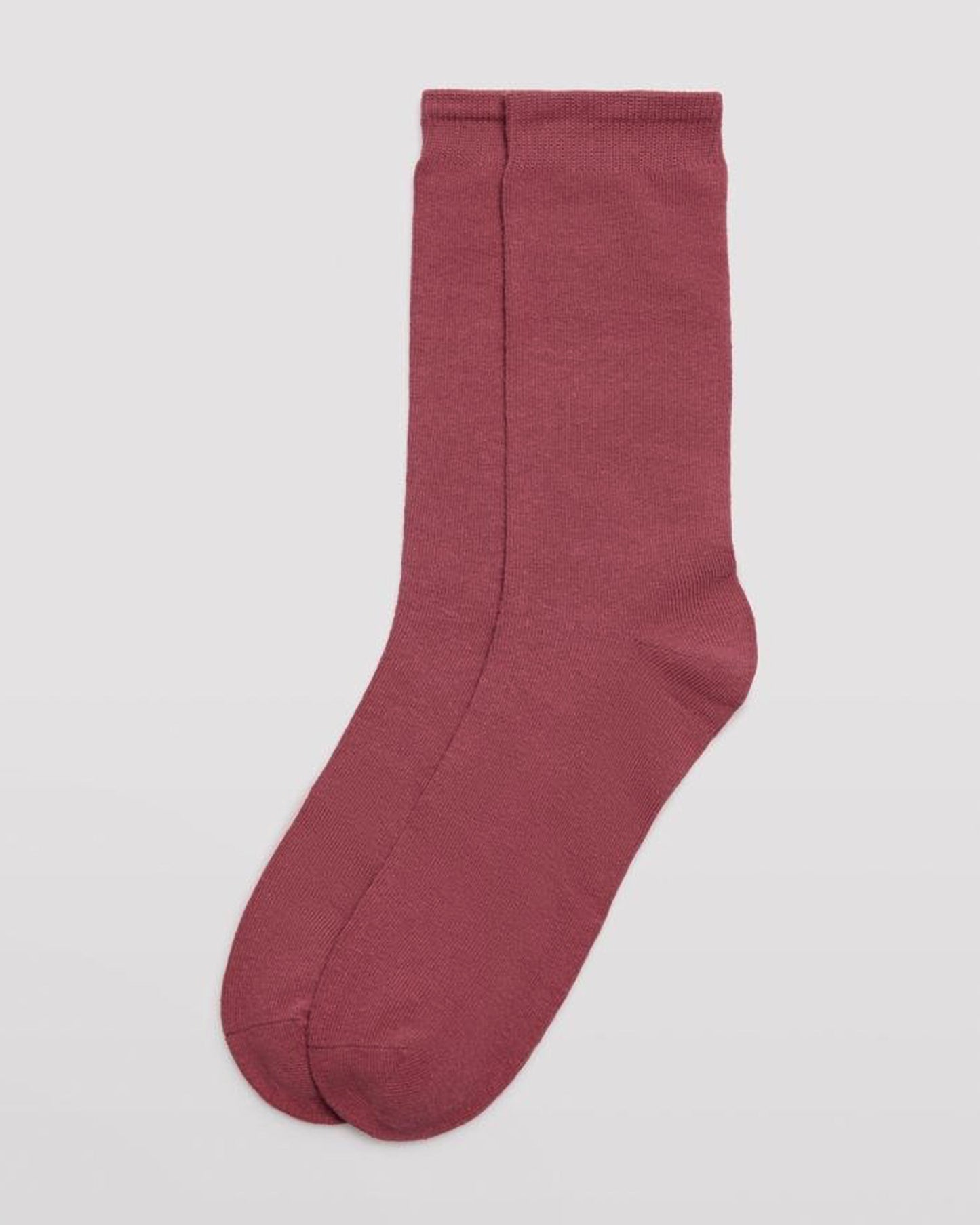 Ysabel Mora 12725 Basico - Plain cotton ankle socks in dark pink/terracotta