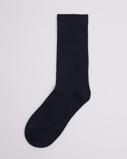 Ysabel Mora 12725 Basico - Plain cotton ankle socks in navy blue.