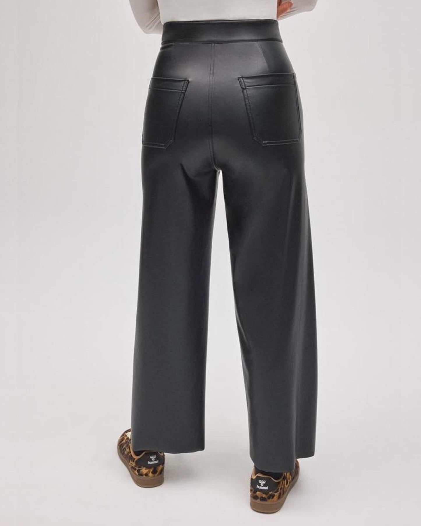 Wide Leg Faux Leather Pants