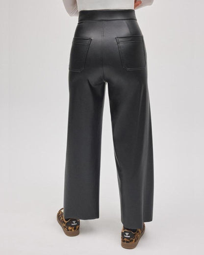 Wide Leg Faux Leather Pants