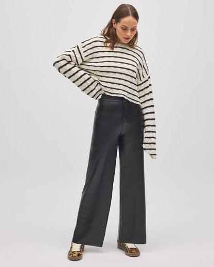 Wide Leg Faux Leather Pants