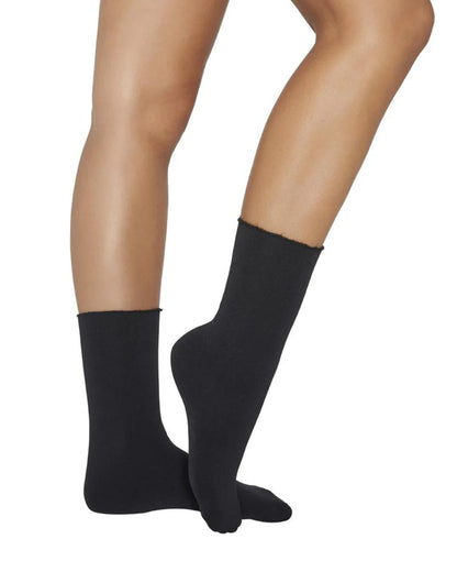 Ysabel Mora 18842 Polar Socks - Cosy and warm black thermal socks with a fluffy and soft fleece lining and no cuff roll top. Perfect for the cold Winter weather.