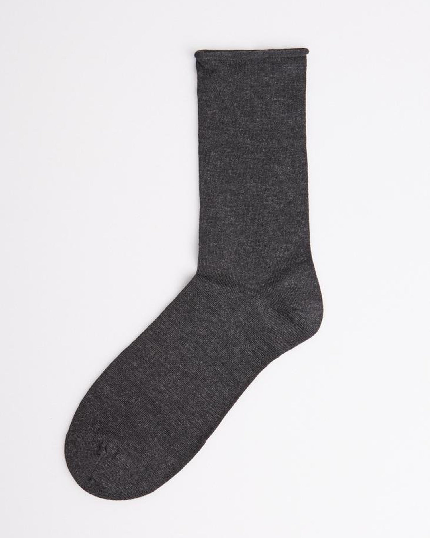 Ysabel Mora Bambu Sin Puno - dark grey no cuff soft roll top bamboo ankle socks, breathable and cool in the Summer, warm in the Winter