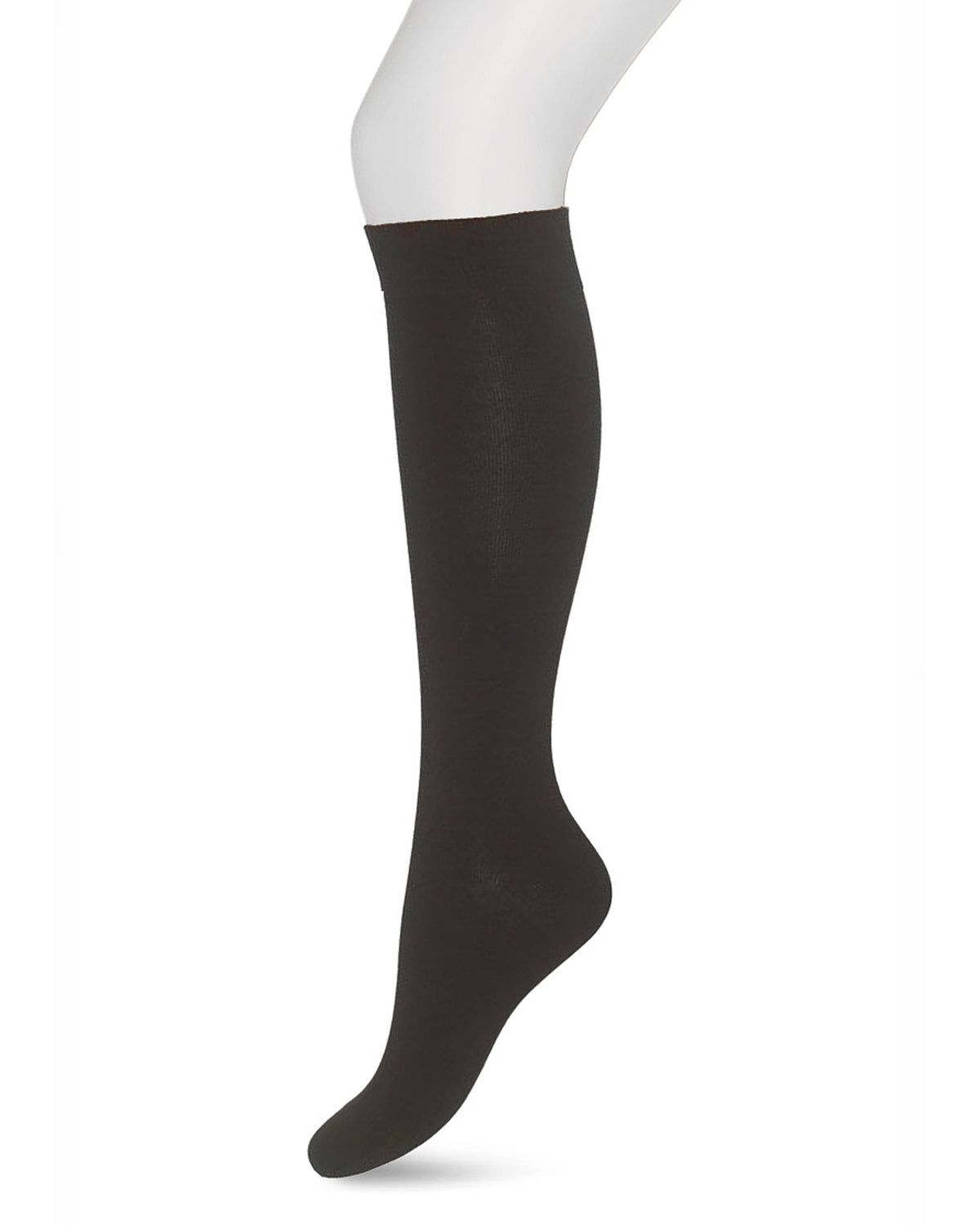 Bonnie Doon 83430 Cotton Knee-Highs - Dark brown soft and plain cotton knee length socks with a shaped heel, flat toe seam and deep elasticated comfort cuff.