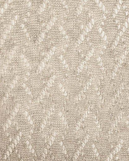 Calzitaly Chevron Knee-highs - Light beige oat knitted knee-high socks with an openwork cable style pattern, plain elasticated cuff and plain toe. Swatch