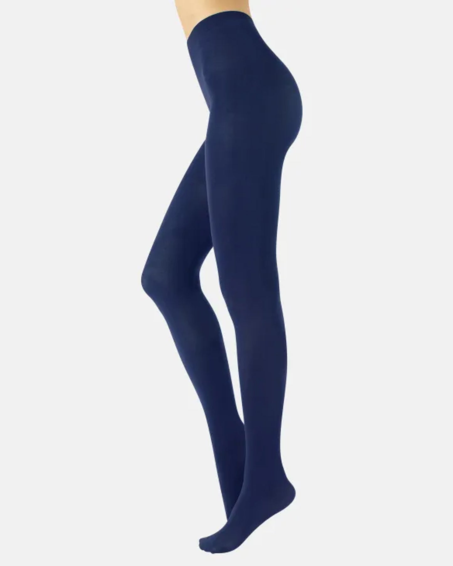Calzitaly Cotton Tights - Warm navy blue knitted cotton mix tights with gusset, flat seams and comfort waist band.
