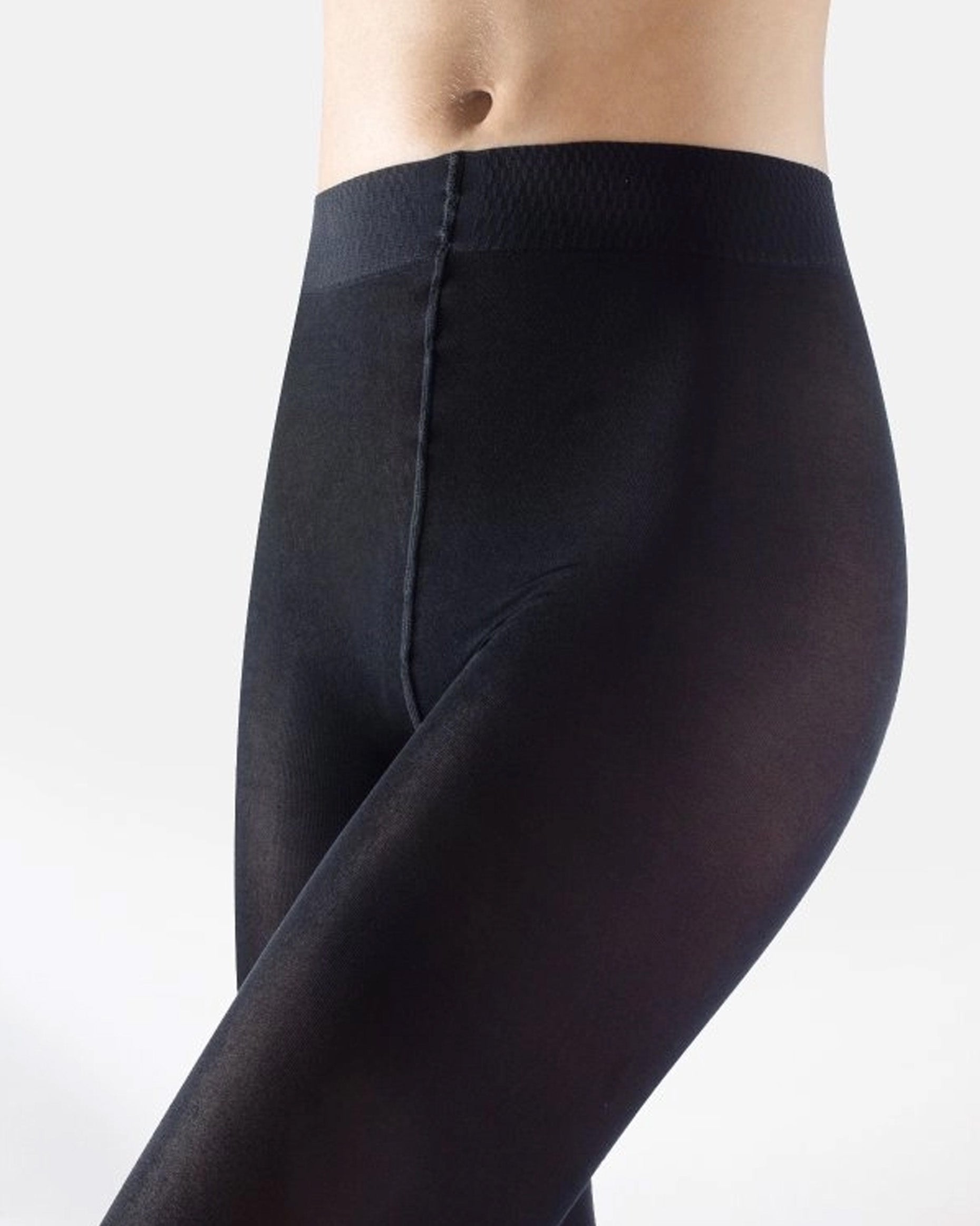 Calzitaly Dance Footless Tights - 60 Den black opaque footless tights with a satin finish, flat seams and cotton gusset.