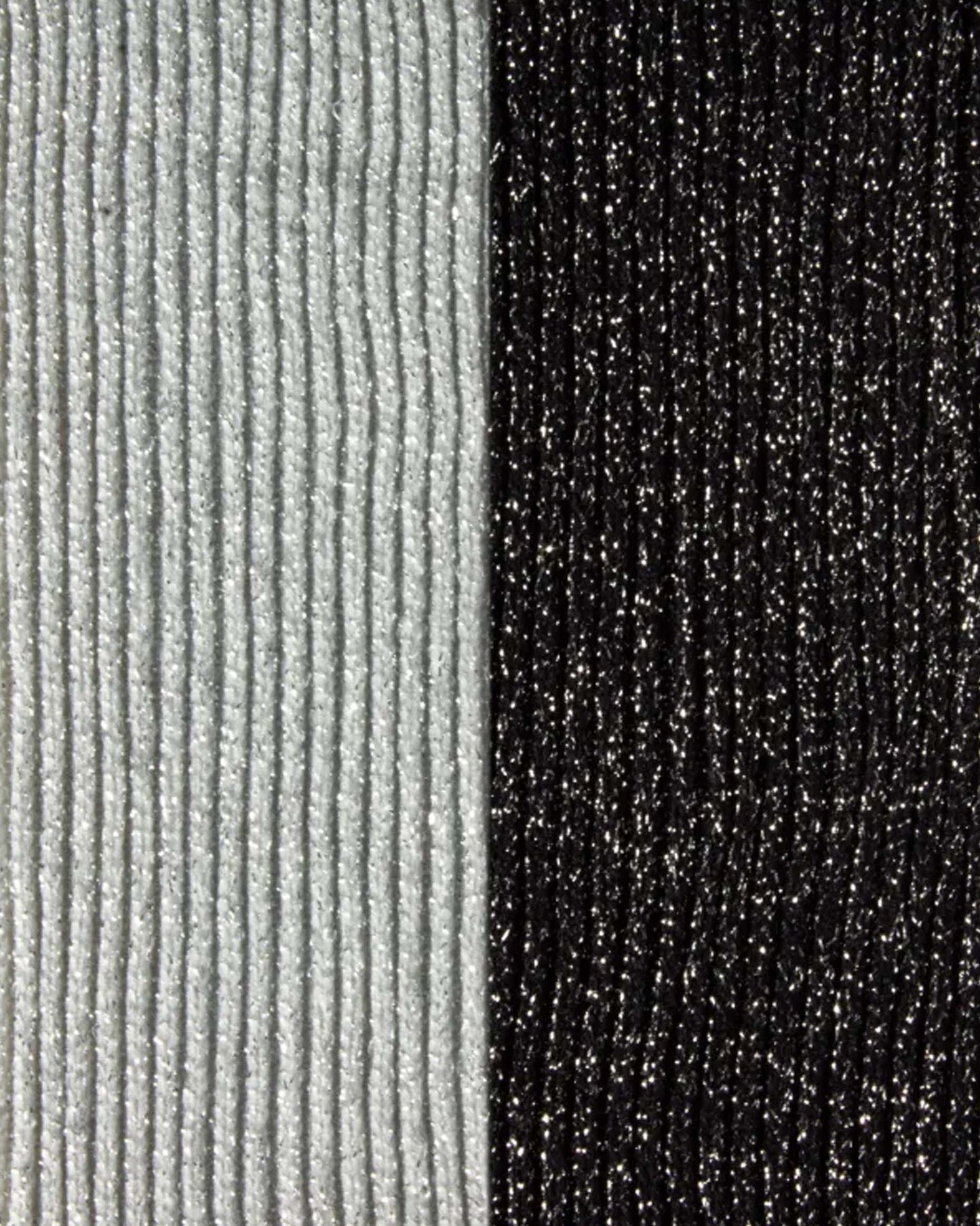 swatch of silver grey and black with silver lurex ribbed socks