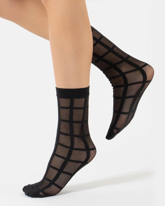 Sheer Grid Socks