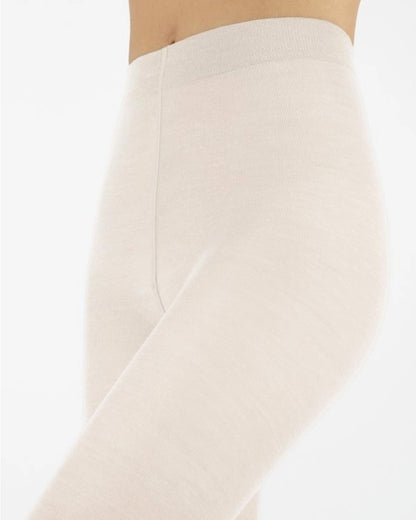 Calzitaly Wine Merino Tights - Light and warm knitted thermal tights in an ivory/cream colour.
