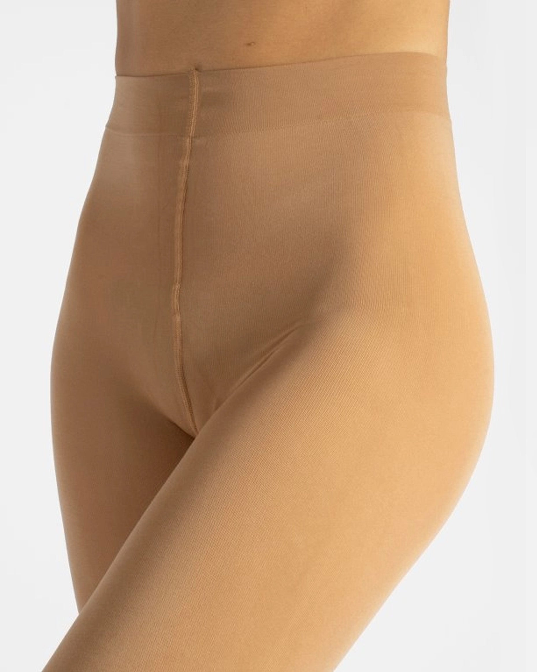 Calzitaly Opaque Tights - 80 den coloured opaque tights in light natural skin beige waist and gusset detail.
