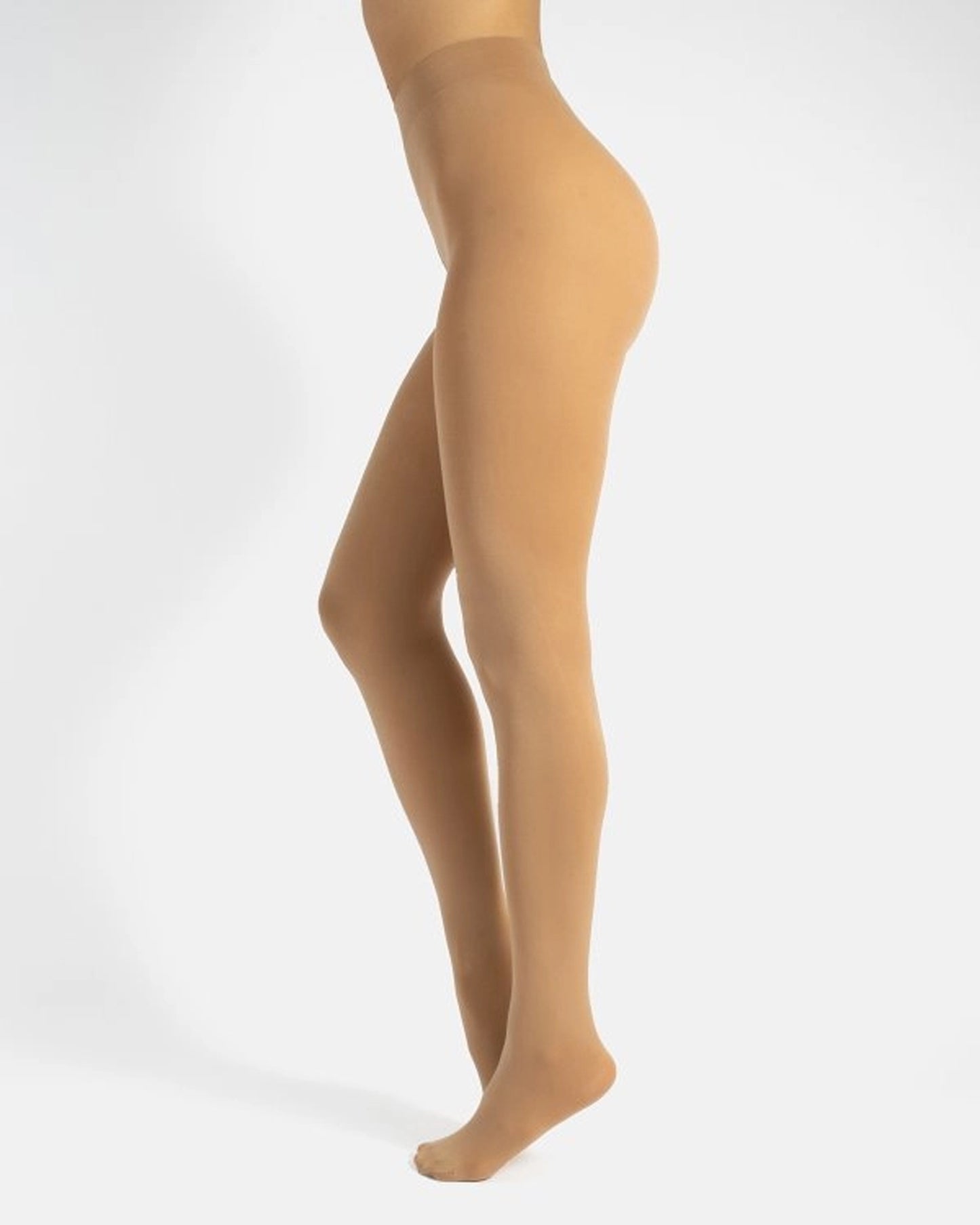 Calzitaly Opaque Tights - 80 den coloured opaque tights in nude/light beige (natural skin) waist and gusset detail.