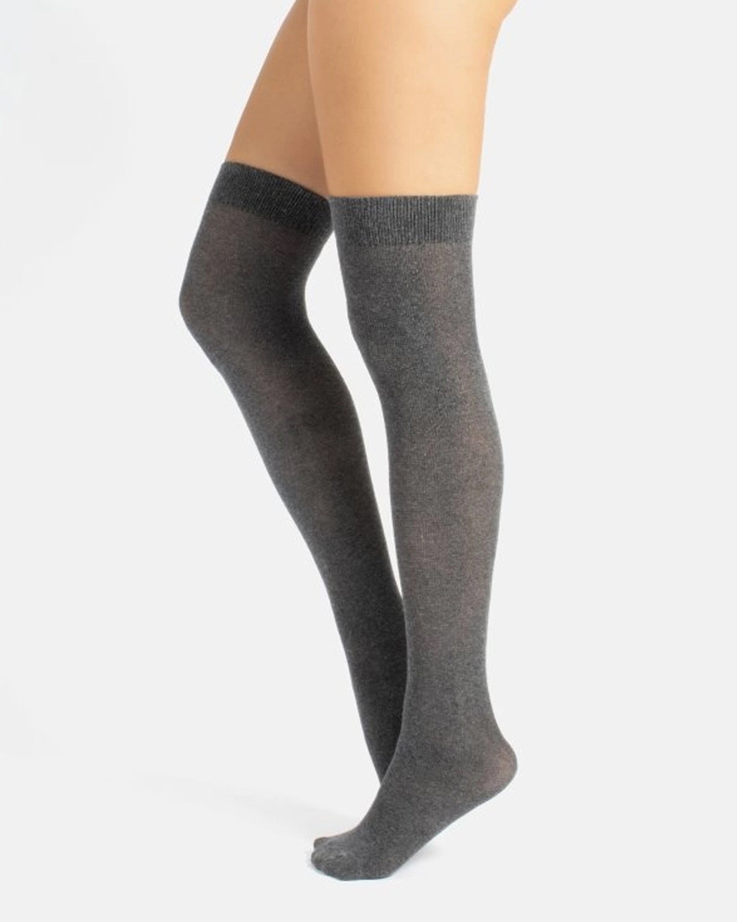 Calzitaly Over-Knee Socks - Grey light weight cotton mix over the knee socks with a deep elasticated cuff.