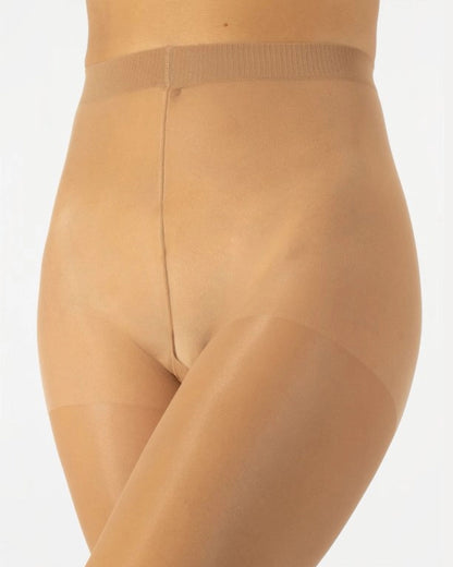 Calzitaly Toeless Tights 10 Den - Sheer open toe/toeless light tan effect tights with cotton gusset and reinforced boxer top.