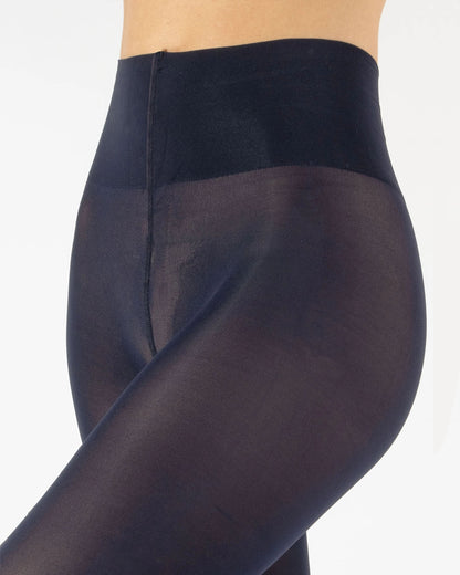 Navy sheer tights on a white background