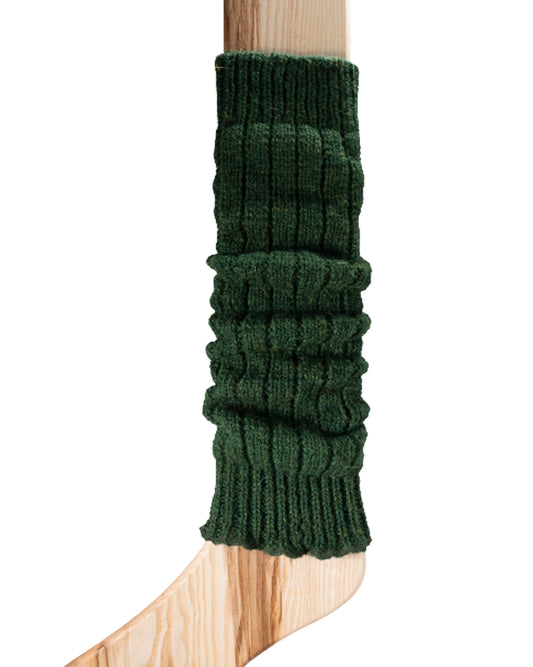 Connemara Socks - Dark green chunky ribbed knitted leg warmers made of 100% wool, perfect for keeping your legs and arms warm during cold Winters. Made in Ireland.