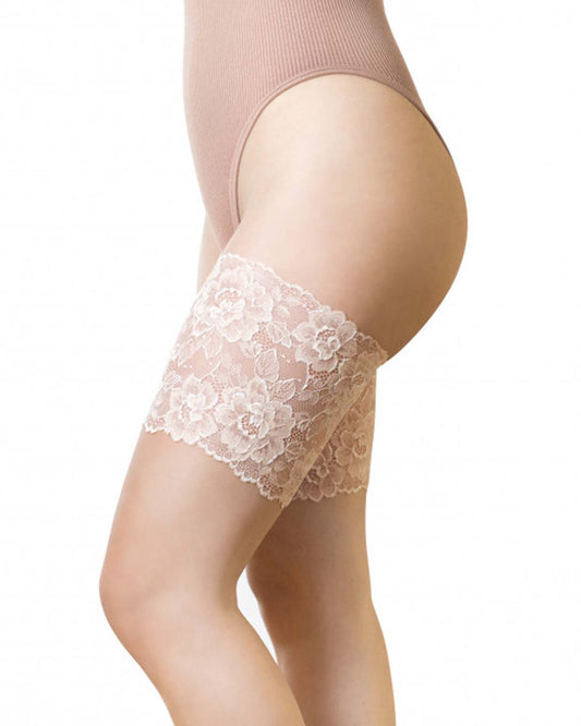 Fiore nude floral lace anti-chafing garter bands for preventing thigh rubbing / 'chub rub'