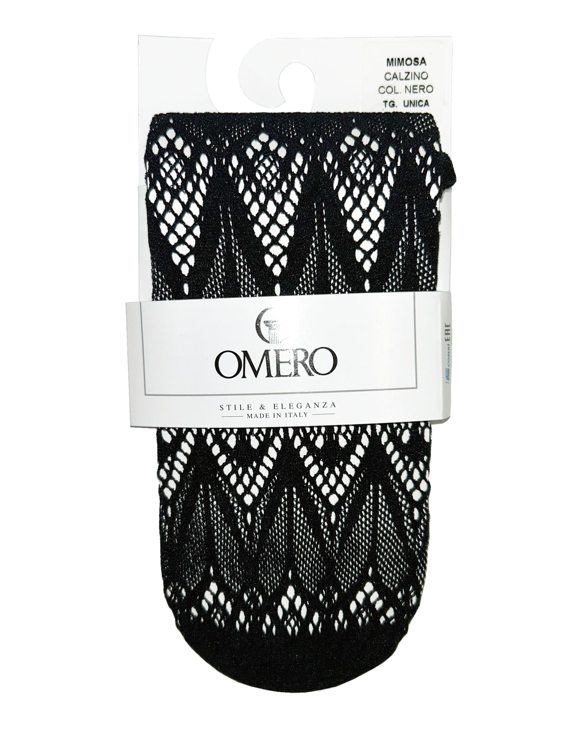 Omero Mimosa Calzino Pack - Black laser-cut fishnet fashion ankle socks with a gothic/tribal style pattern, simple elasticated cuff and opaque toe. 