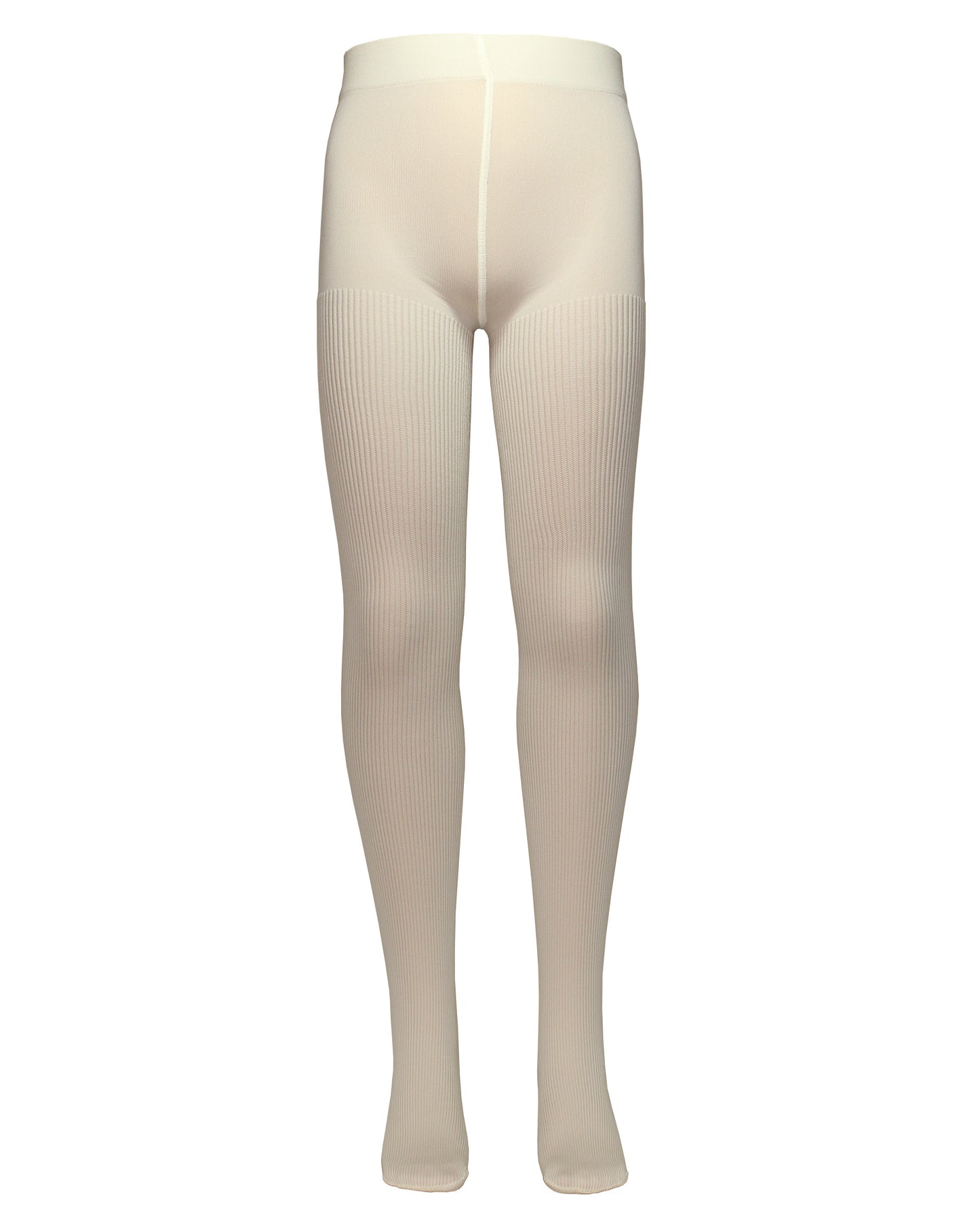 Omsa Serenella Cinderella Collant - Cream soft opaque ribbed children's tights with a plain smooth boxer top and deep comfort waist band.