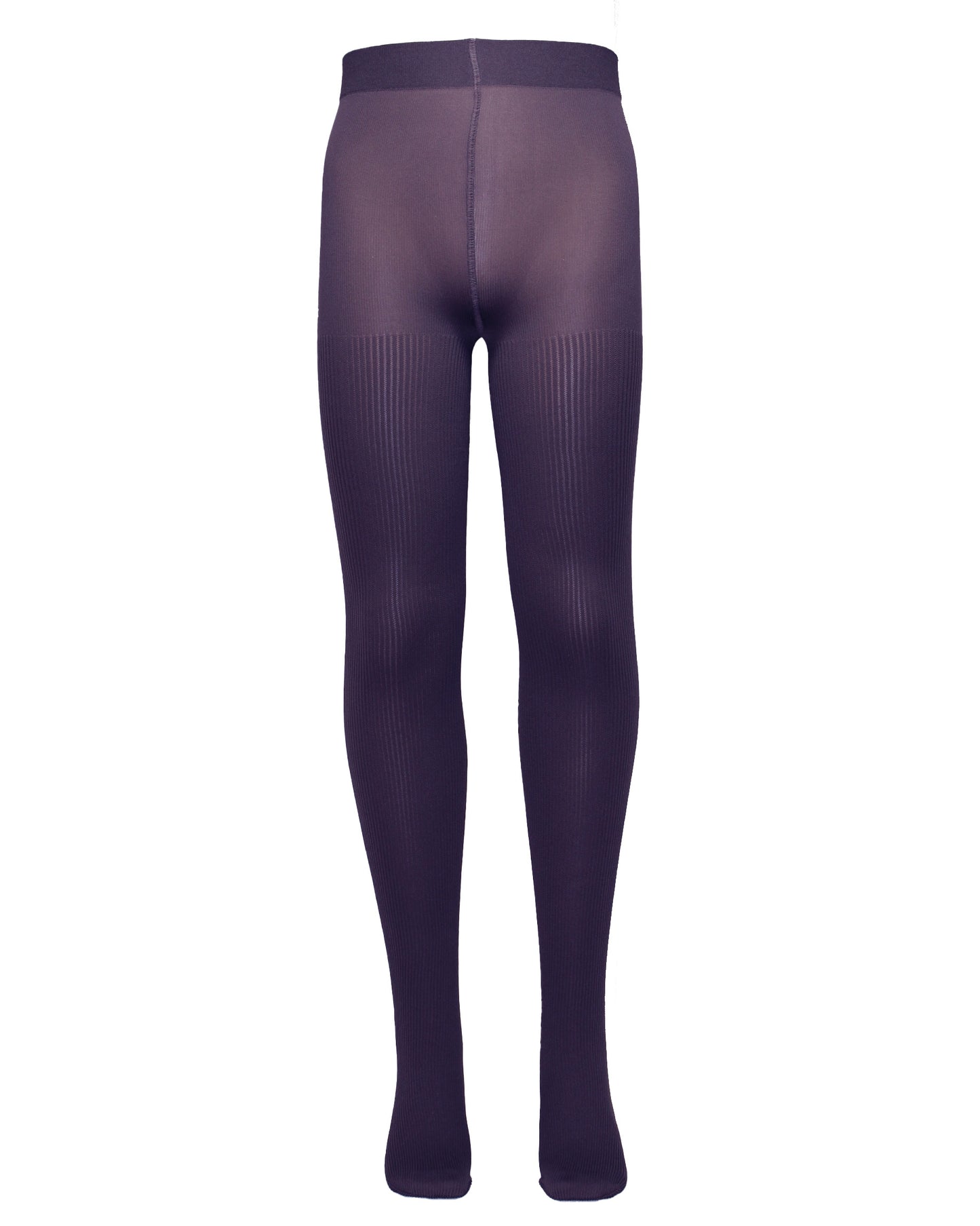 Omsa Serenella Cinderella Collant - Dark purple soft opaque ribbed children's tights with a plain smooth boxer top and deep comfort waist band.