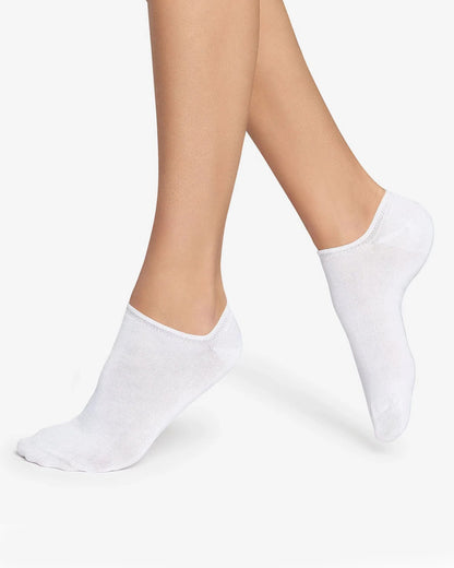 Omsa Minicalzino Liscio 2P - white low ankle cotton ankle socks.