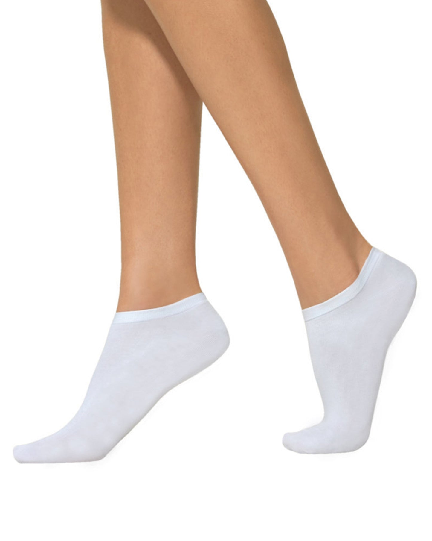 Omsa Minicalzino Liscio 2P - white low ankle cotton ankle socks.