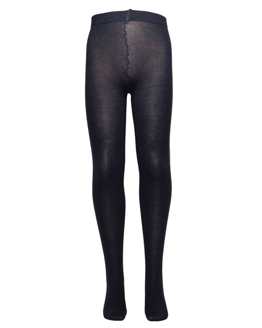Omsa MiniMorbido Collant - Ultra soft navy knitted acrylic children's tights with deep comfort waist band.