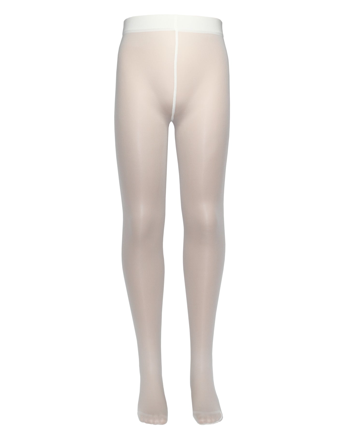 Omsa MiniVelour 40 Tights - White soft and matte opaque plain kid's tights perfect for holy communions and wedding flower girls.