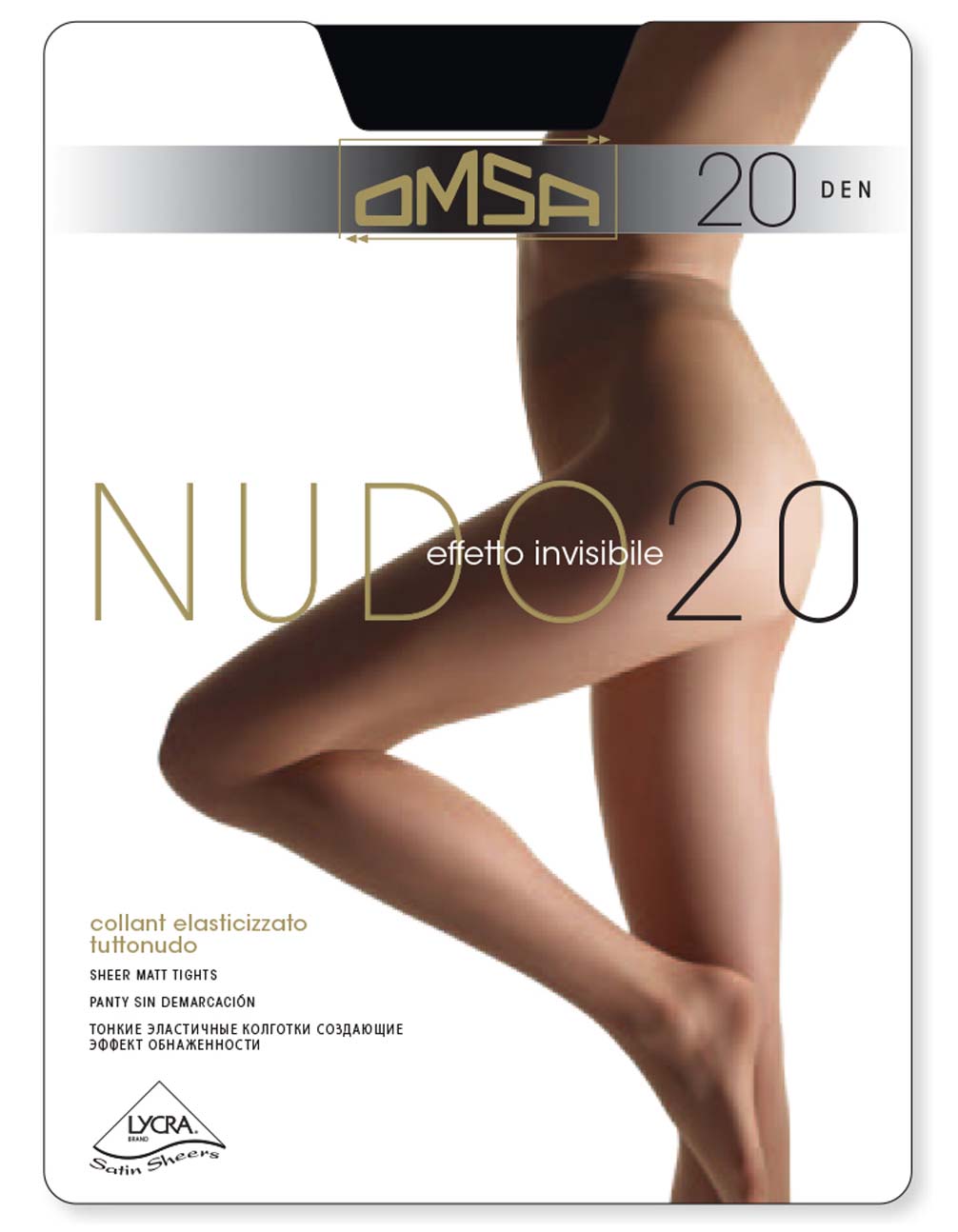 Omsa Nudo 20 Tights Pack - ultra sheer to waist tights in black, navy, nude and tan
