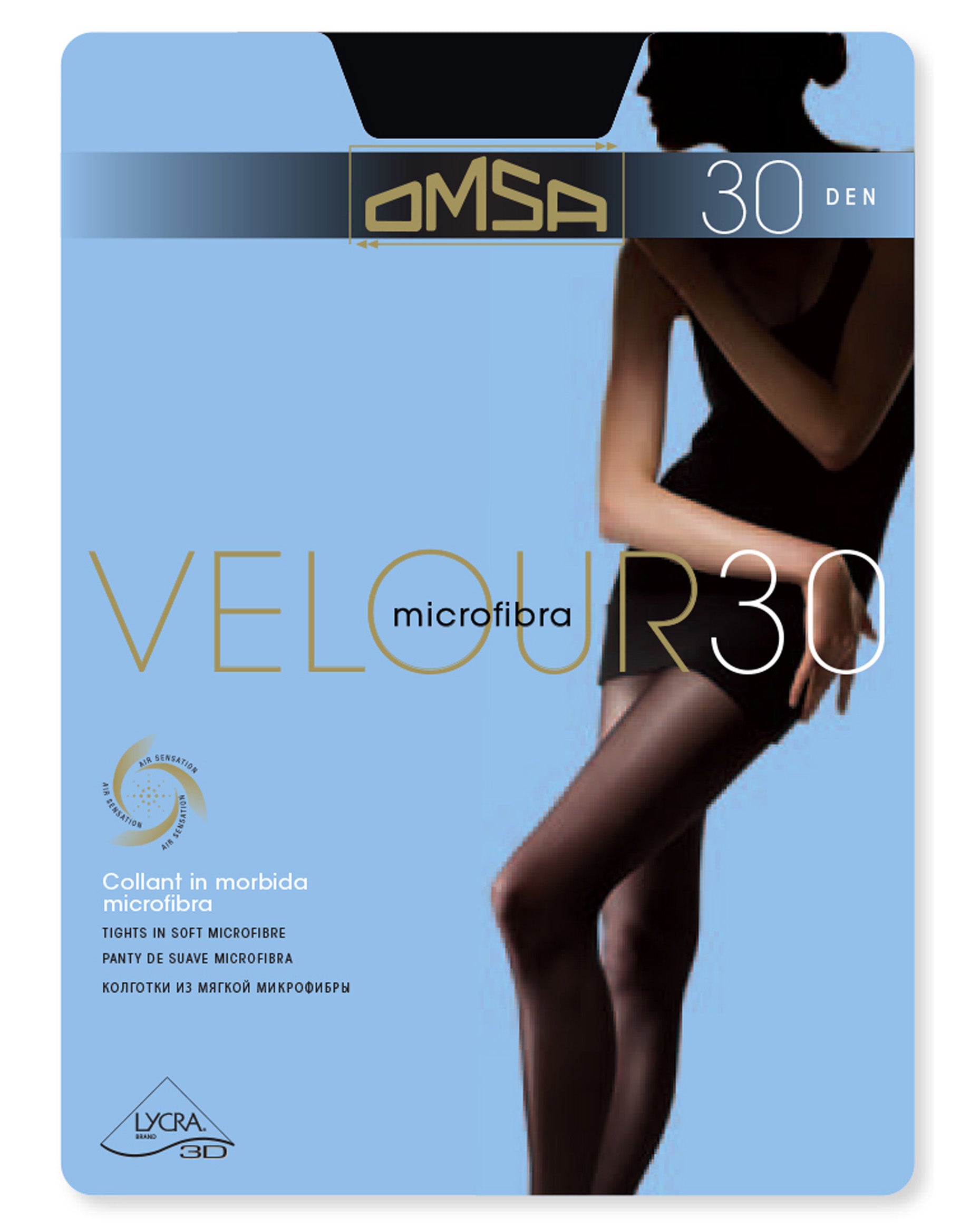 Omsa Velour 30 Collant Packaging - semi-opaque soft matte tights