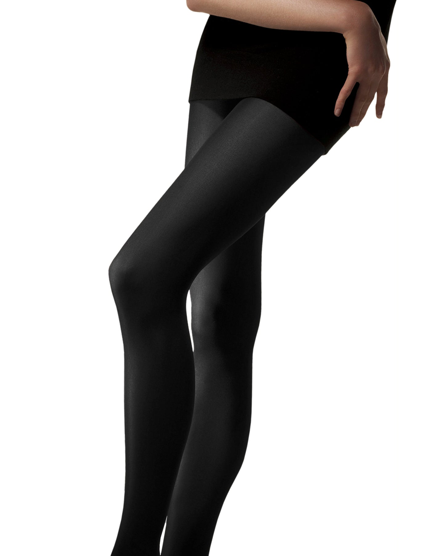 Omsa Velour 40 Tights - soft matte microfibre semi-opaque tights in black